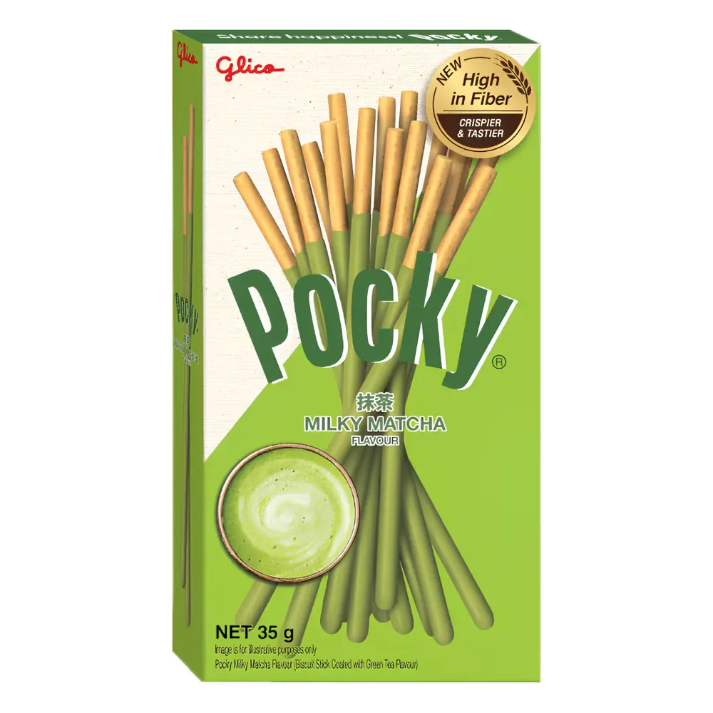Bánh Que Phủ Trà Xanh Matcha, Pocky, Milky Matcha (35g) - GLICO